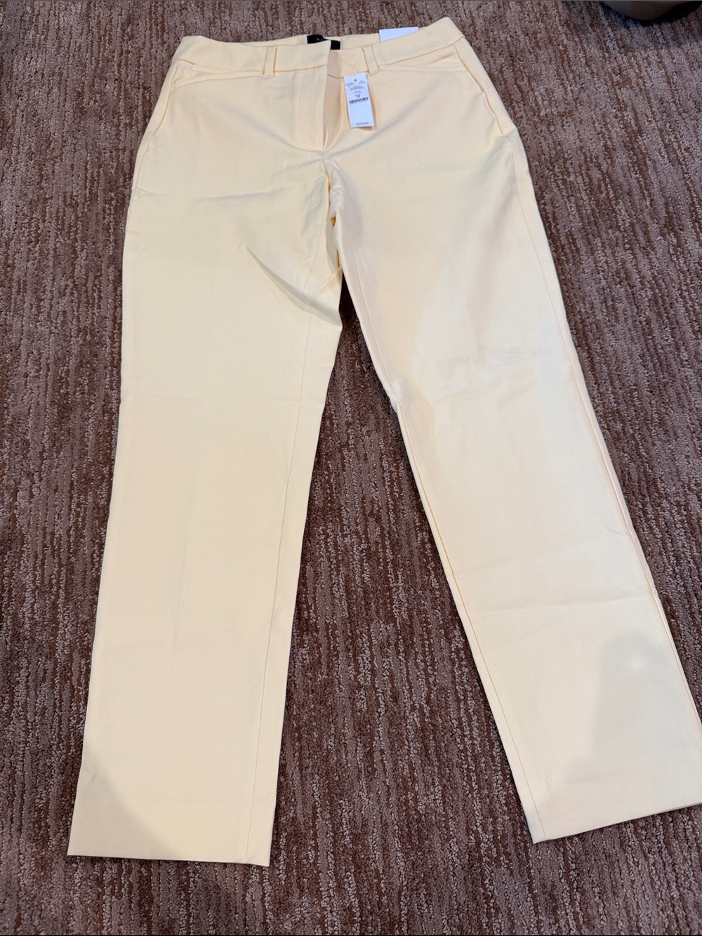 White House Black Market Pale Yellow Straight-Leg Pants
